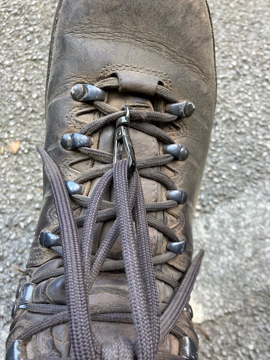 Broken mountaineering Boot lace eyelet - Repair options