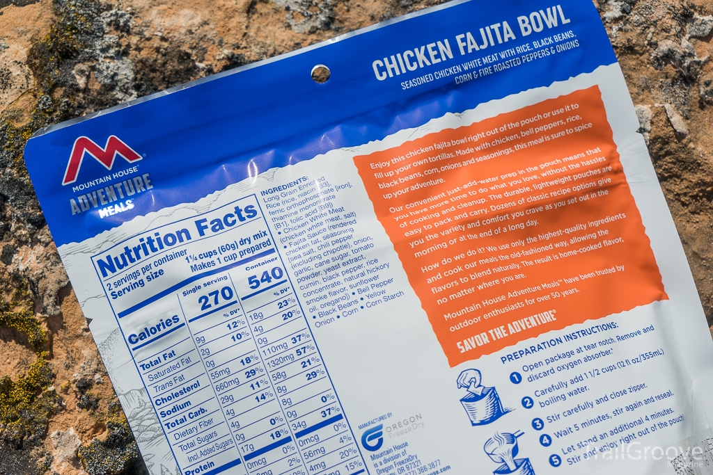 Mountain House Chicken Fajita Bowl Ingredients, Directions, and Nutrition