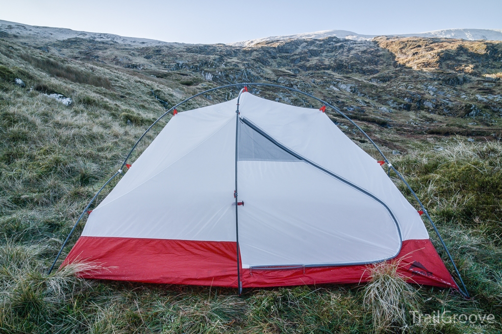 MSR Access 1 inner tent: Easton composite poles save weight, and a small mesh window provides ventilation.