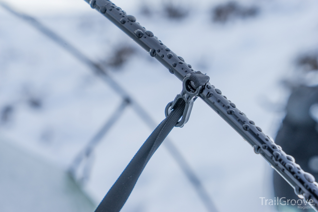 Crossing Pole Hooks on the Tarptent Scarp 2