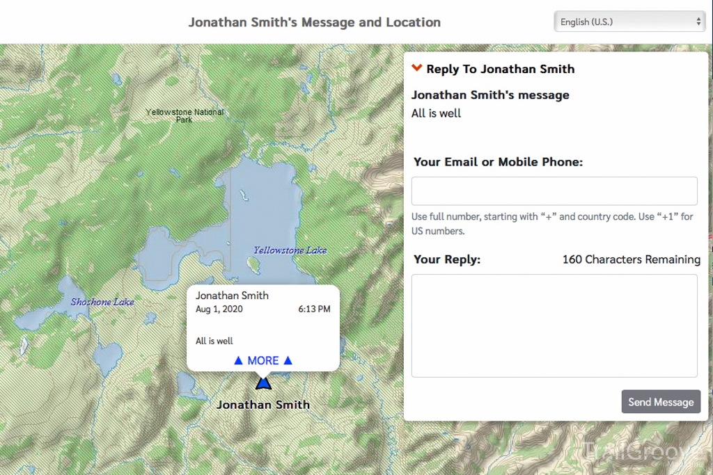 Example of the Garmin Map - inReach Mini