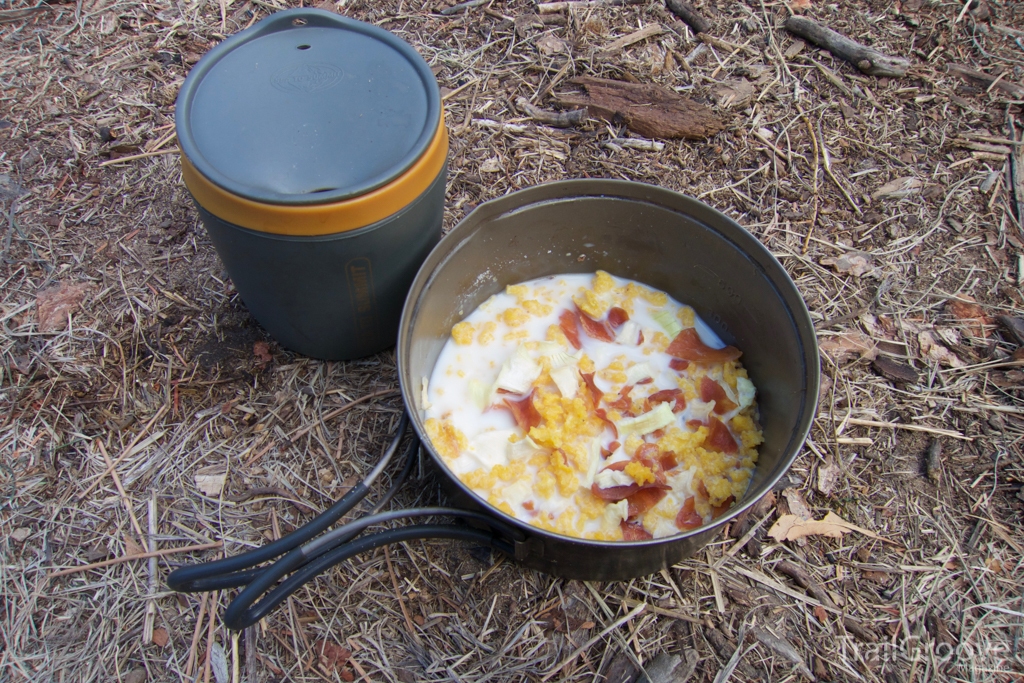 On the Trail - Rehydrating a Homemade Backpacking Meal