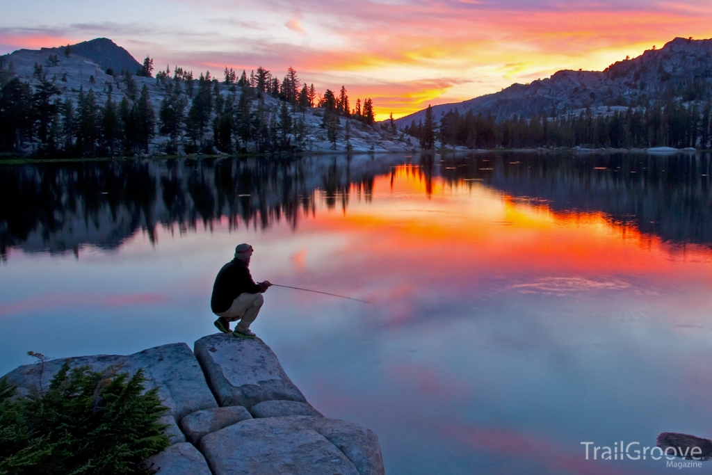 Mountain Lake at Sunset - Fly Fishing and Backpacking