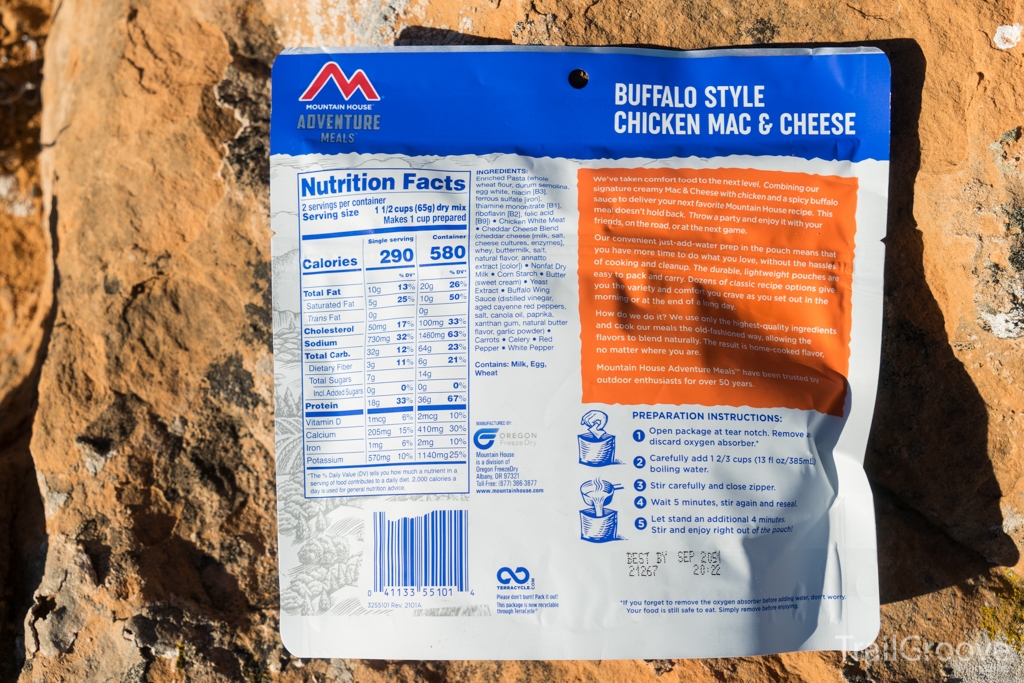 Mountain House Buffalo-Style Chicken Mac & Cheese Ingredients