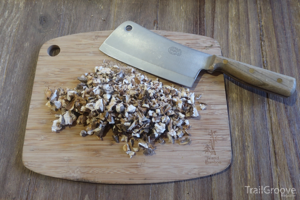 Creamy Beef & Mushroom Backpacking Recipe - Preparing Mushrooms