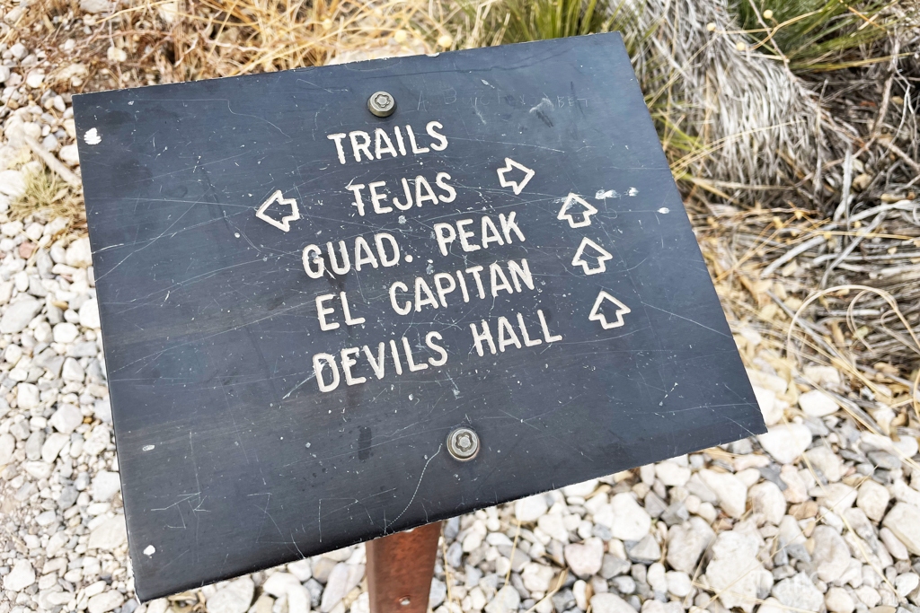 Guadalupe Mountains Trail Sign