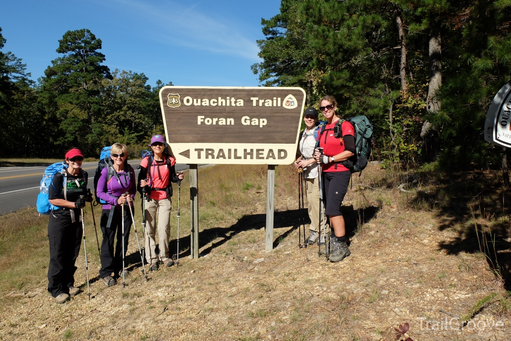 The Lost Girls start Section 4 of the Ouachita Trail at the Foran Gap Trailhead.