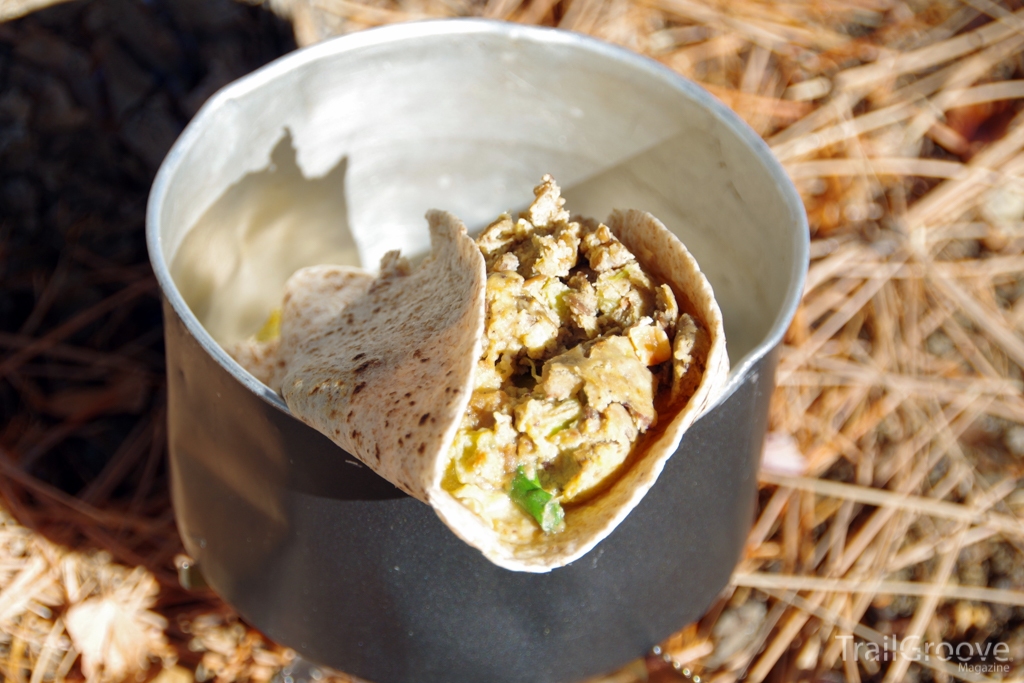 Southwest-style Omelet in a Bag Backpacking Recipe